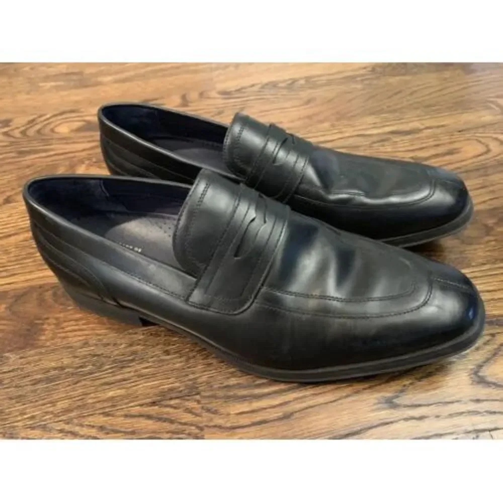 Cole Haan Black Leather Penny Loafers